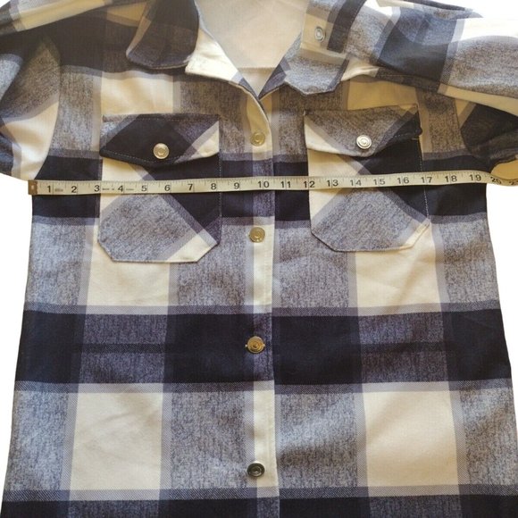 Fall Jacket Womens Large Plaid Button Up Game Night BBQ Football - Picture 3 of 13